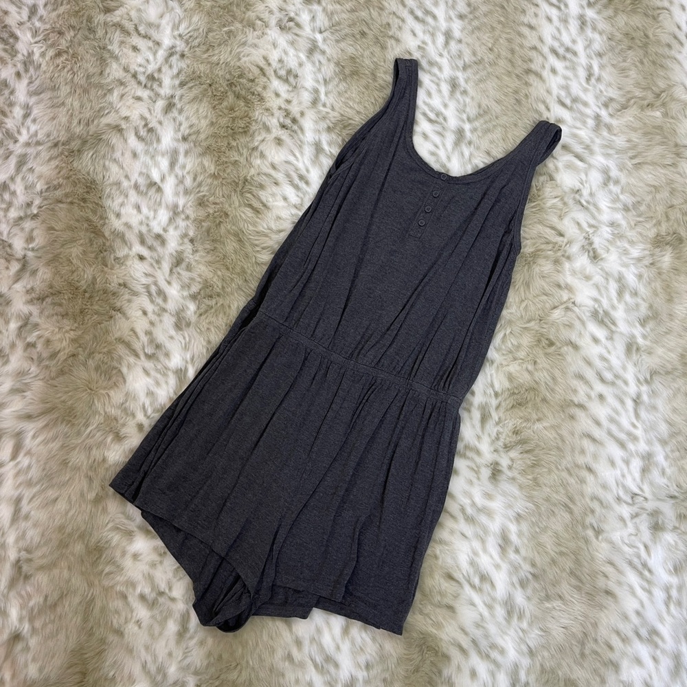 Torrid Gray Pajama Romper with Scoop Neckline - Picture 2 of 6